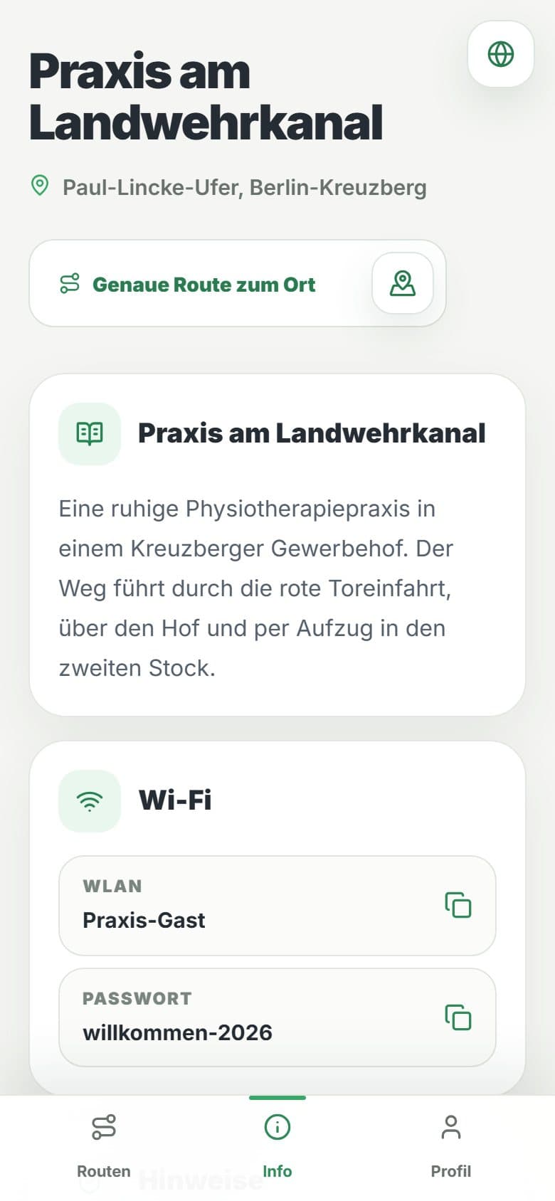 Praxis am Landwehrkanal: Informationen zum Ort