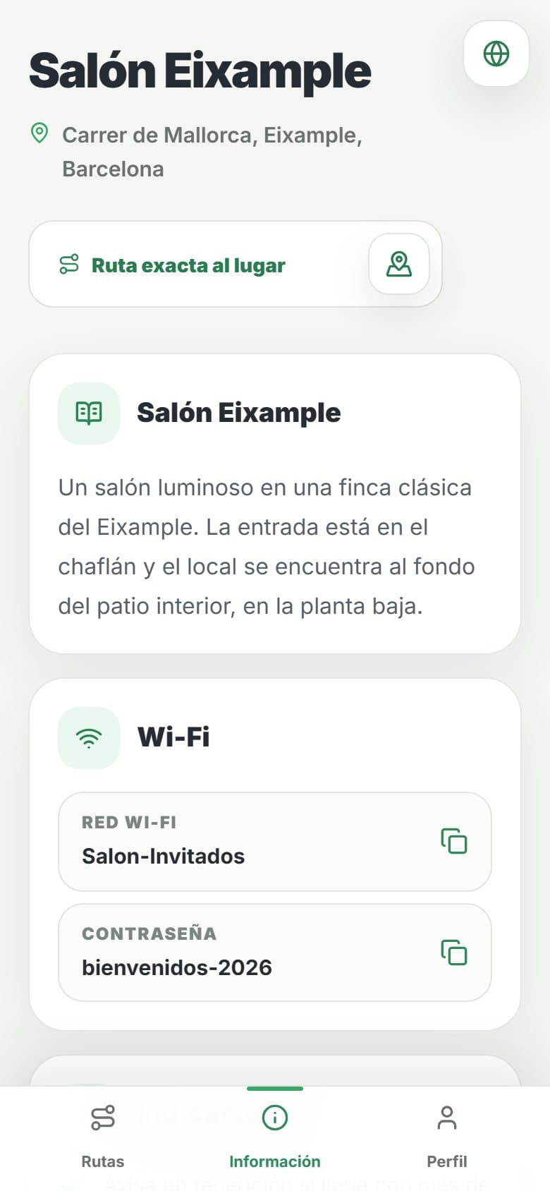 Salón Eixample: Información del lugar