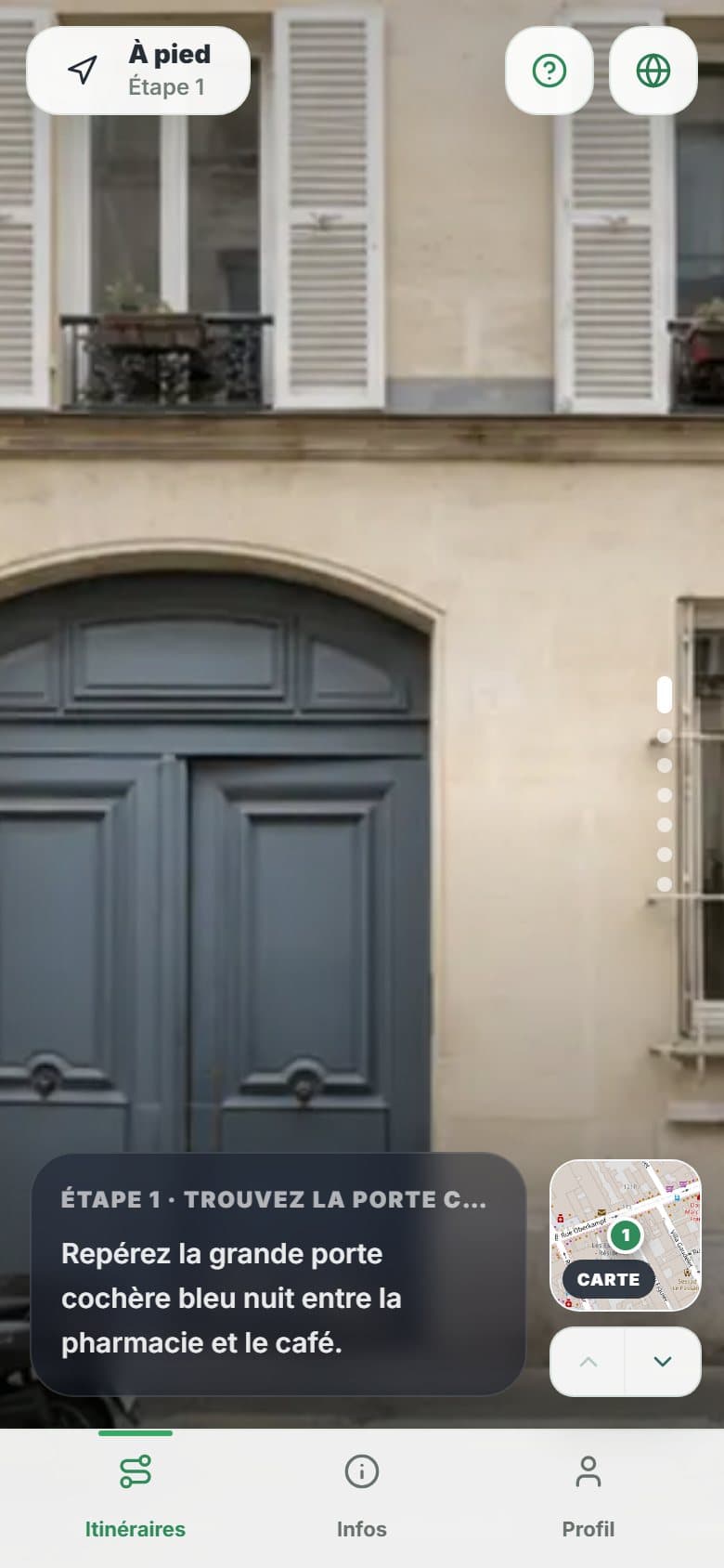 Voici l’itinéraire vu par le visiteur: Cabinet Oberkampf, Paris