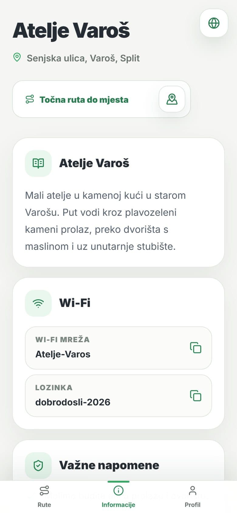 Atelje Varoš: Informacije o mjestu