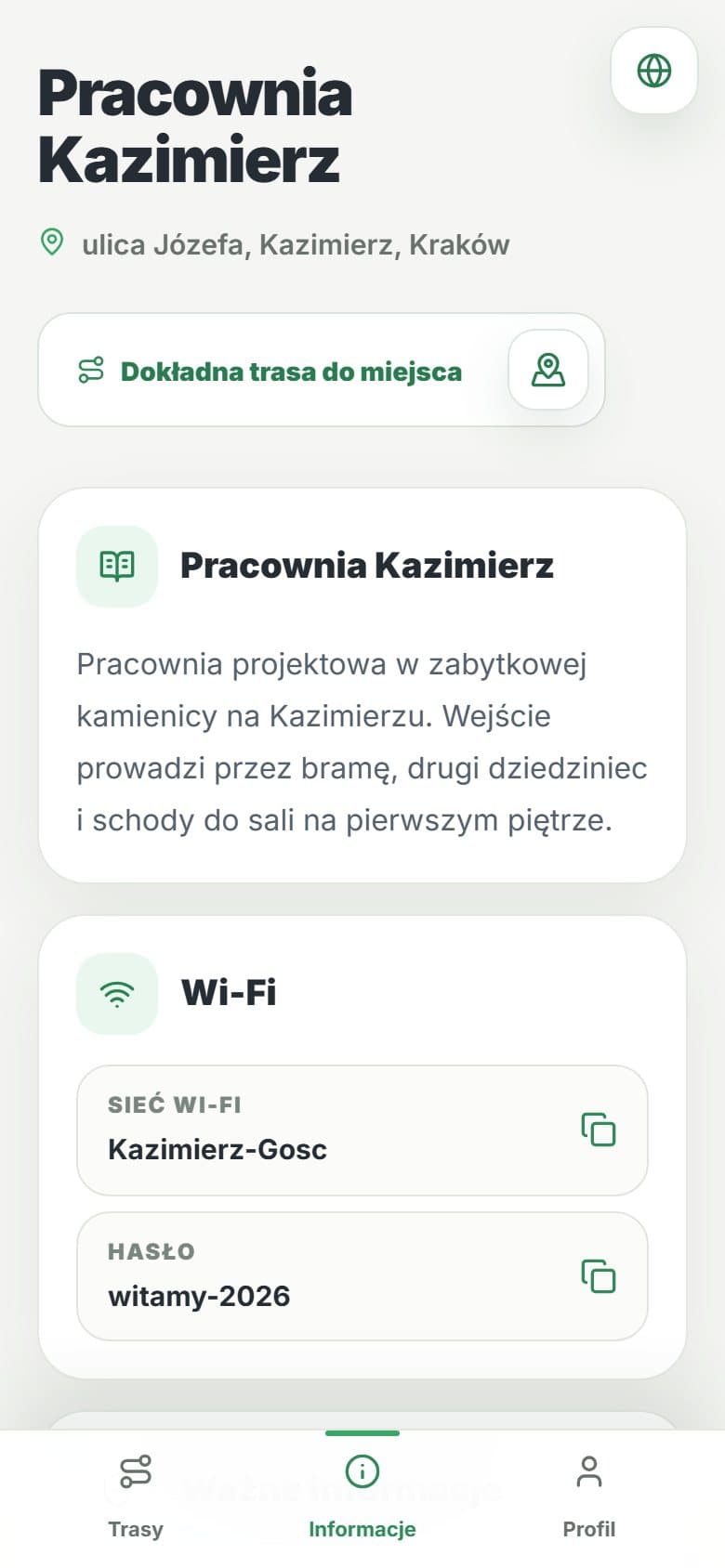 Pracownia Kazimierz: Informacje o miejscu