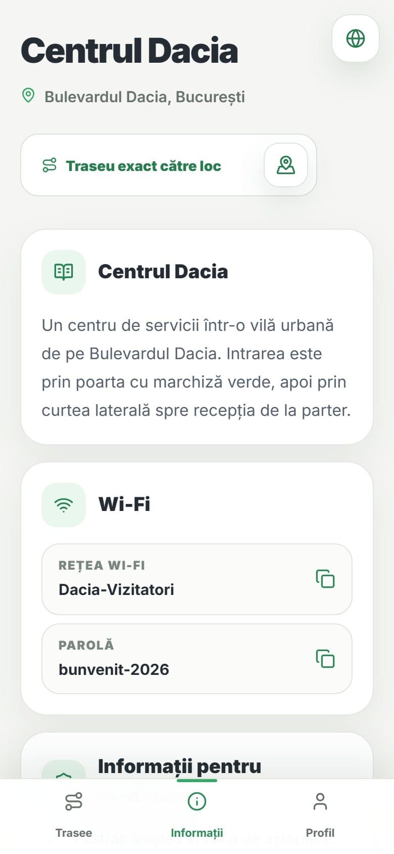 Centrul Dacia: Informații despre locație