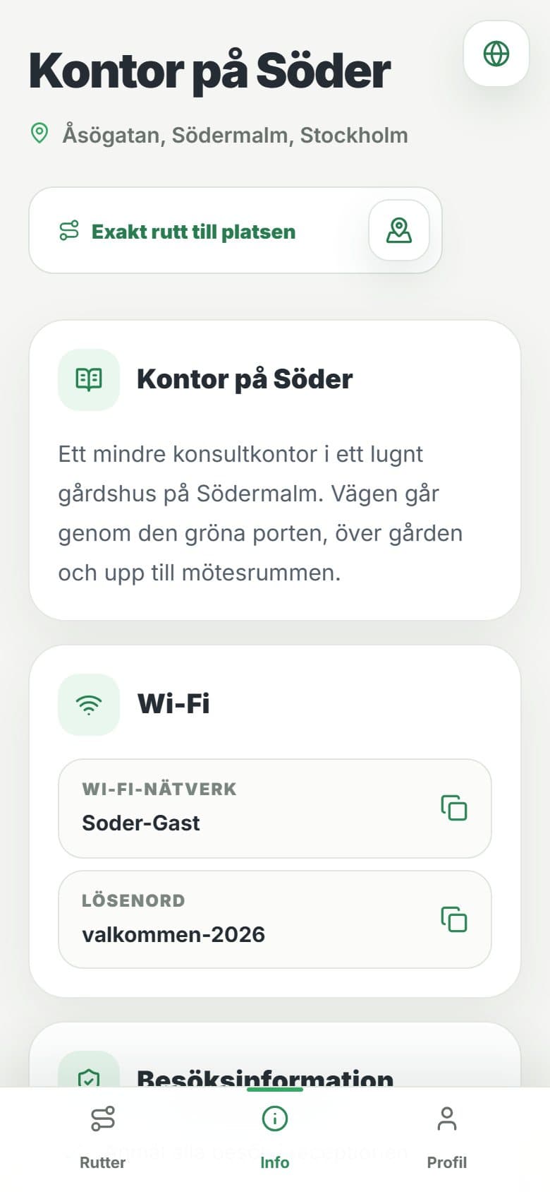 Kontor på Söder: Platsinformation